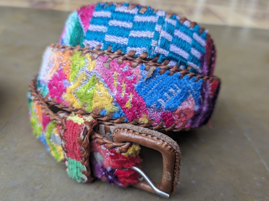 Authentic Handmade Belts | Guatemalan Textile & Full-Grain Leather