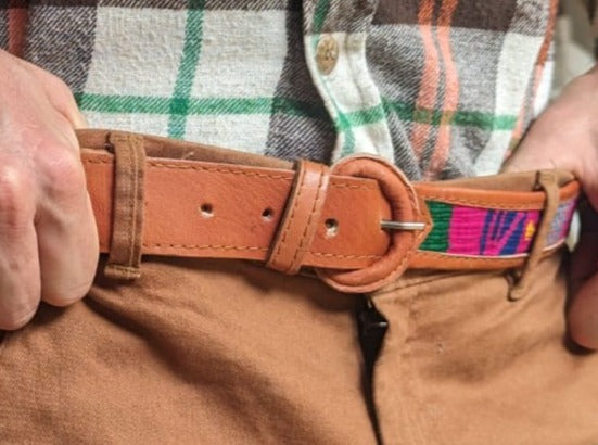 Authentic Handmade Belts | Guatemalan Textile & Full-Grain Leather