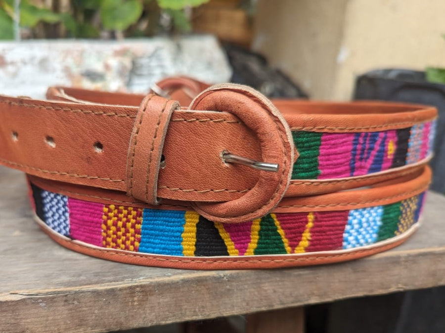 Authentic Handmade Belts | Guatemalan Textile & Full-Grain Leather