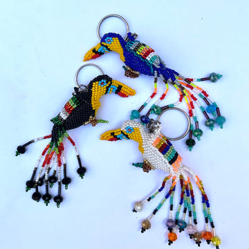 Handmade Beaded Keychain Set – Toucan Collection from Lake Atitlán