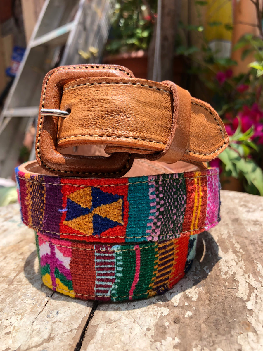 Authentic Handmade Belts | Guatemalan Textile & Full-Grain Leather