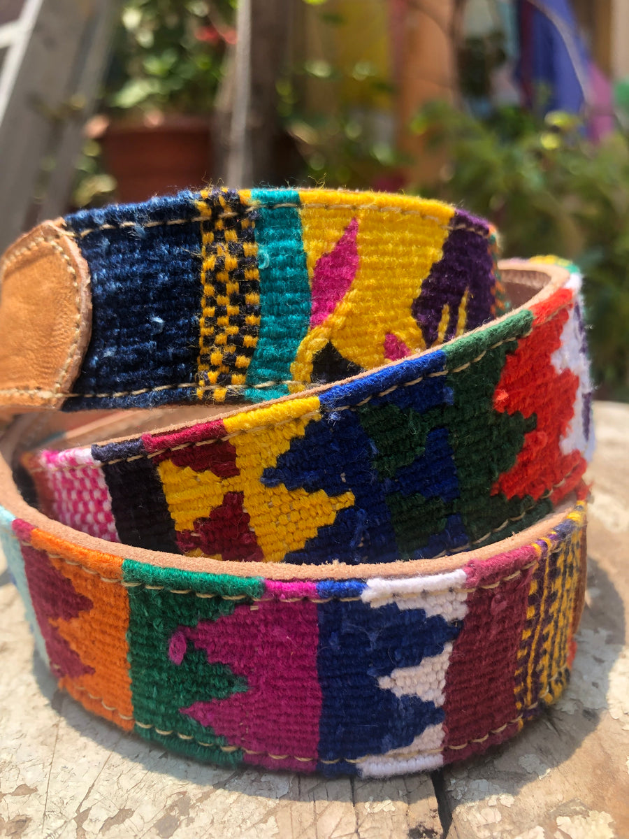 Authentic Handmade Belts | Guatemalan Textile & Full-Grain Leather