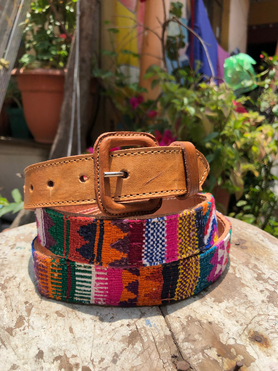 Authentic Handmade Belts | Guatemalan Textile & Full-Grain Leather